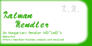 kalman mendler business card